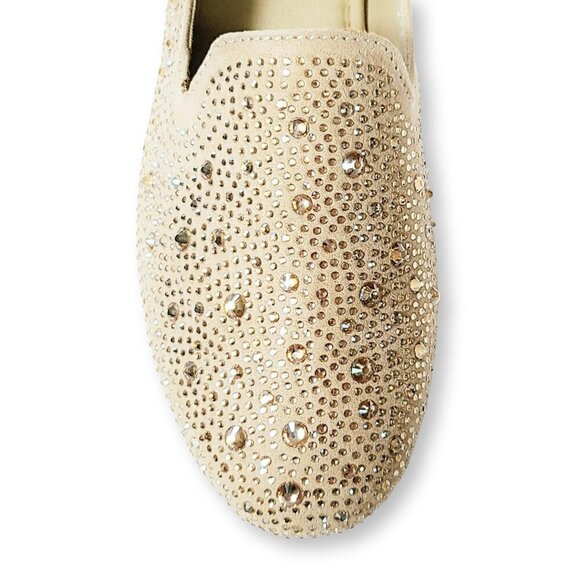 NWT Steve Madden Rhinestone Embellished Slip on Faux Suede Flats Comfort Shoes - Picture 4 of 6